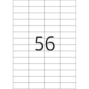 Štítky Premium A4, biely 52,5x21,2 mm matný papier 5600 ks.