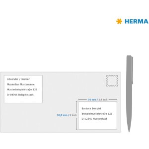 Štítky Premium A4, biely papier 70x50,8 mm matný 1500 ks.