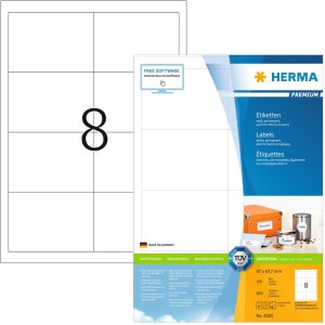 Etikety Premium A4, biely papier 97x67,7 mm matný 800 ks.