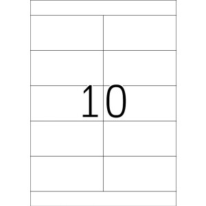 Štítky Premium A4, biely papier 105x50,8 mm matný 1000 ks.