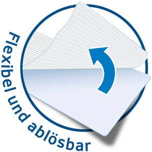 Textilné etikety A4 80x50 mm oddeliteľné biele odnímateľné acetátové hodvábne 250 ks.