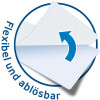 Textilné etikety A4 80x50 mm oddeliteľné biele odnímateľné acetátové hodvábne 250 ks.