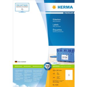 Štítky Premium A4, biely papier 210x297 mm...