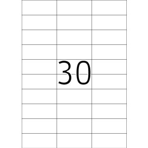 Etikety Premium A4, biely papier 70x29,7 mm matný 3000 ks.