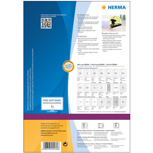 Štítky na CD maxi A4 biele Ø 116 mm papier matný nepriehľadný 200 kusov