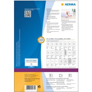 Štítky na CD A4 biele Ø 116 mm papier matný nepriehľadný 200 kusov