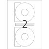 Štítky na CD A4 biele Ø 116 mm papier matný nepriehľadný 200 kusov