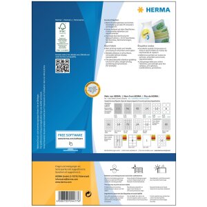 Etikety A4 biele Ø 60 mm okrúhle Movables snímateľný papier matný 1200 ks.