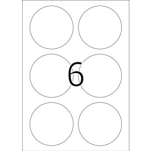 Štítky A4 biele Ø 85 mm okrúhle Movables snímateľný papier matný 600 ks.