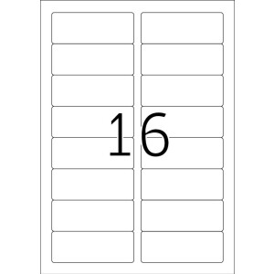 Adresné štítky Premium A4, biely 88,9x33,8 mm matný papier 1600 ks.