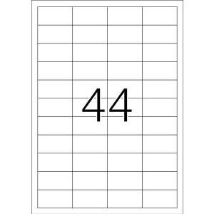 Štítky Premium A4, biely 48,3x25,4 mm matný papier 8800 ks.