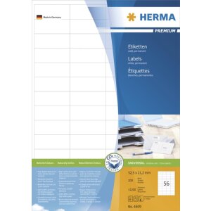 Etikety Premium A4, biely papier 52,5x21,2 mm...