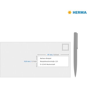 Štítky Premium A4, biely 97x33,8 mm matný papier 3200 ks.