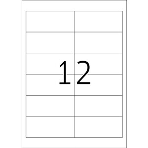 Štítky Premium A4, biely 97x42,3 mm matný papier 2400 ks.