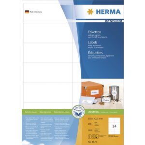 Etikety Premium A4, biely papier 105x42,3 mm matný...