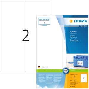 Štítky Premium A4, biely papier 105x297 mm matný 200 ks.