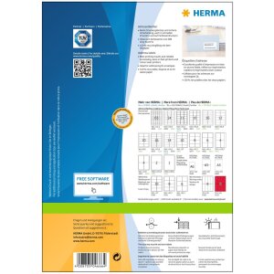 Adresné štítky Premium A4, biely 88,9x46,6 mm matný papier 1200 ks.