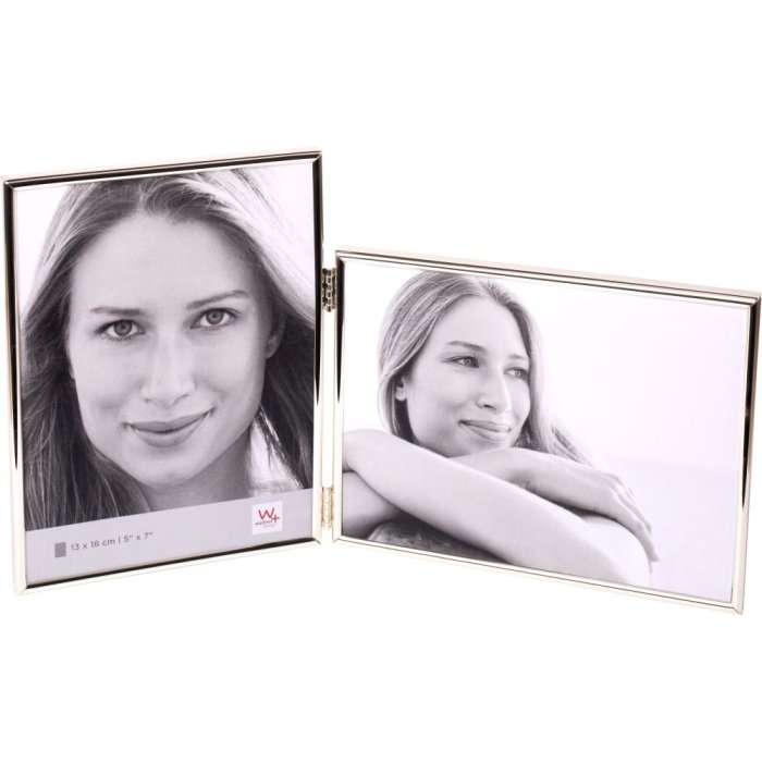 Walther dvojitý rám Chloe 10x15 cm na výšku a na šírku strieborný lesklý
