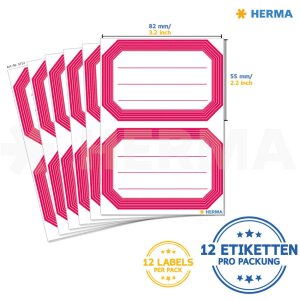 Školské štítky s neutrálnym červeným okrajom 82x55 mm