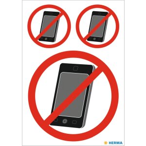 Informačné štítky Nie mobilný telefón odolný voči poveternostným vplyvom 1 list.