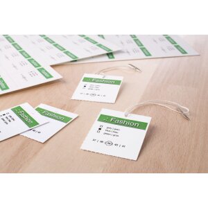 Visačky odolné proti roztrhnutiu A4 52,5x93,5 mm biely papier-fólia-papier perforovaný nelepiaci 1200 ks.