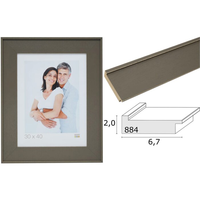 Deknudt rám na obraz taupe wood S884S