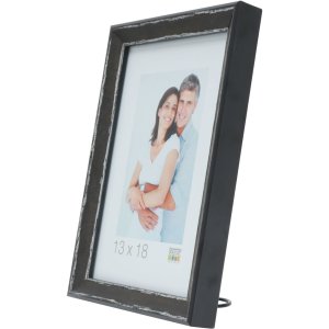 S46DF2 Rám na obraz v čiernej farbe so strieborným okrajom 18x24 cm