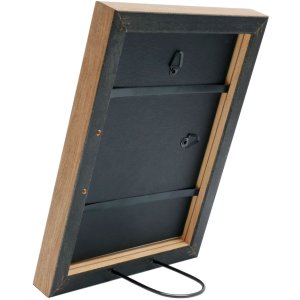 S46JH2 Drevený rám v čiernej farbe s okrajom vo farbe dreva 13x18 cm