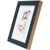 S46JH2 Drevený rám v čiernej farbe s okrajom vo farbe dreva 13x18 cm