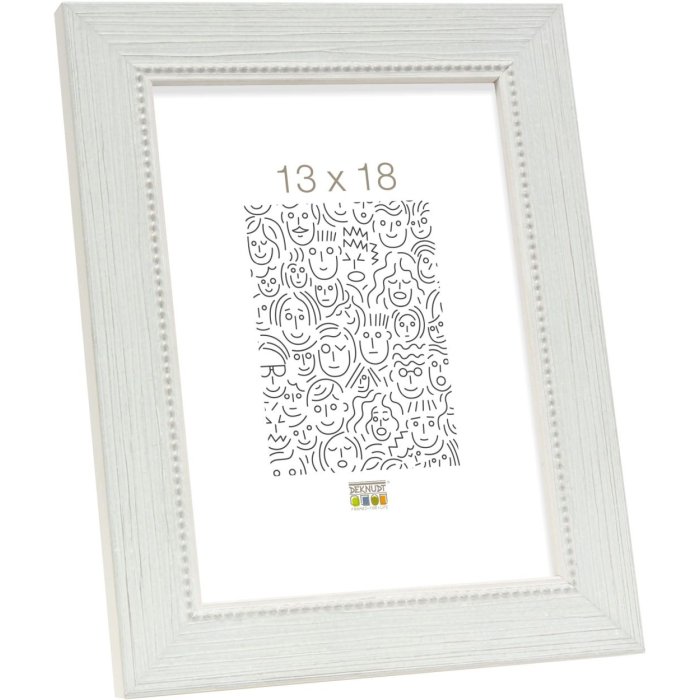 S46KF1 Drevený rám v bielej farbe s perleťovým lemovaním 13x18 cm
