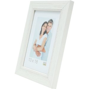 S46KF1 Drevený rám v bielej farbe s perleťovým lemovaním 13x18 cm