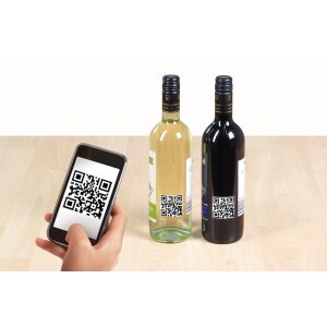 Štítky s QR kódom A4 40x40 mm štvorcový biely papier matný nepriehľadný 600 ks.