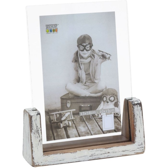 S67TZ1 Biely lakovaný držiak na 1 vertikálnu fotografiu 13x18 cm