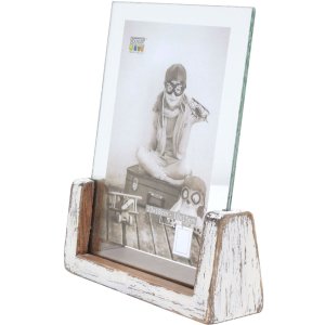 S67TZ1 Biely lakovaný držiak na 1 vertikálnu fotografiu 13x18 cm