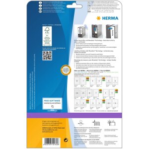 Štítky na zakladače A4 biele 59x297 mm Pohyblivý snímateľný papier matný nepriehľadný 75 ks.