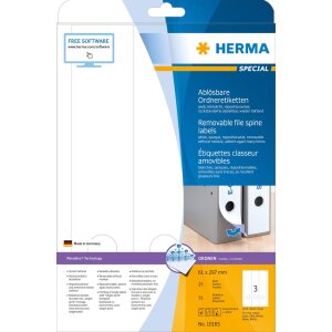 Štítky na zakladače A4 biele 61x297 mm...