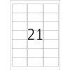 Adresné štítky A4 biele 63,5x38,1 mm matný papier 2100 ks.