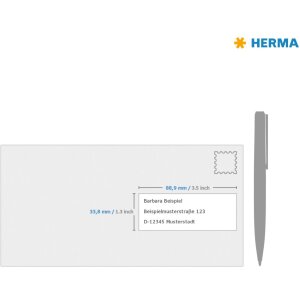 Etikety A4 biela 88,9x33,8 mm Pohyblivý snímateľný papier matný 1600 ks.