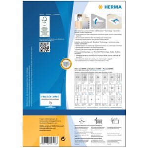 Etikety A4 biela 88,9x46,6 mm Pohyblivý snímateľný papier matný 1200 ks.