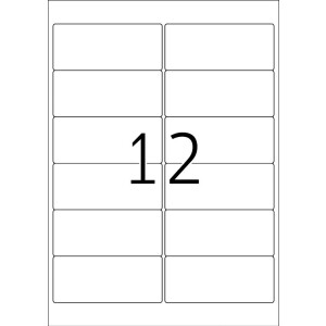 Adresné štítky A4 biele 99,1x42,3 mm, matný papier 1200 ks.