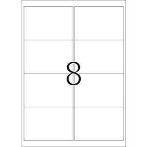 Adresné štítky A4 biele 99,1x67,7 mm matný neprehľadný papier 800 ks.