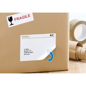 Adresné štítky A4 biele 99,1x67,7 mm matný neprehľadný papier 800 ks.