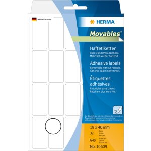 Viacúčelové etikety biele 19x40 mm...