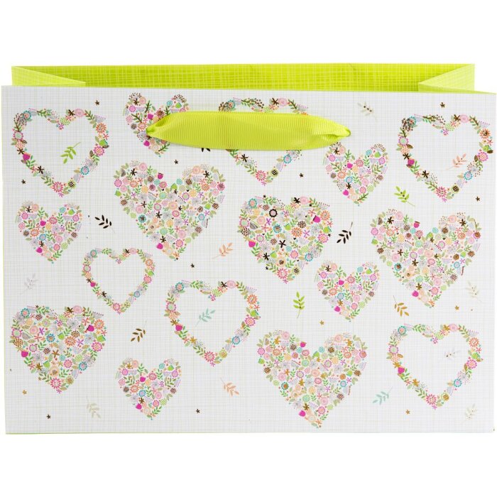 Darčeková taška Kvety v srdci 18x10 cm