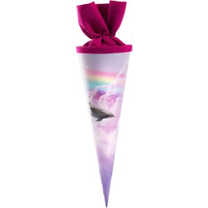 Školský kužeľ 35 cm delfínov