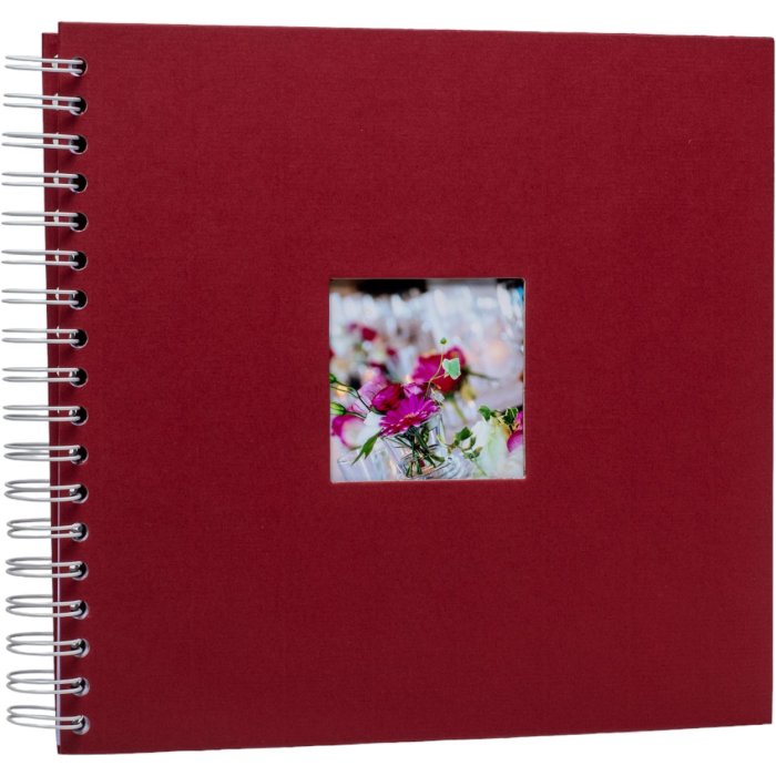 HNFD Špirálový album Khari rosso rebrovaný 24x25 cm 50 bielych strán