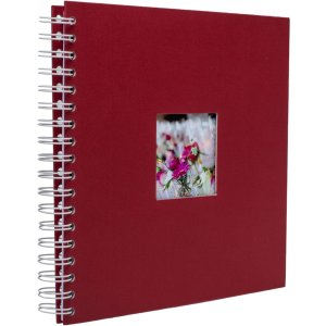 HNFD Špirálový album Khari rosso rebrovaný 24x25 cm 50 bielych strán
