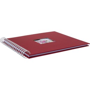 HNFD Špirálový album Khari rosso rebrovaný 24x25 cm 50 bielych strán
