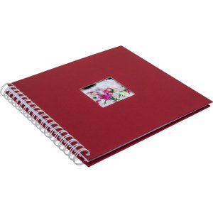 HNFD Špirálový album Khari rosso rebrovaný 24x25 cm 50 bielych strán