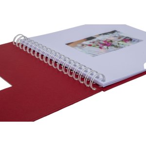 HNFD Špirálový album Khari rosso rebrovaný 24x25 cm 50 bielych strán